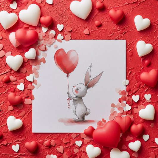 Cartes de la Saint Valentin du lapin mignon