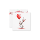 Cartes de la Saint Valentin du lapin mignon (Devant/Arrière en situation)