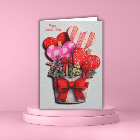 Cartes de la Saint-Valentin Fleurs Cœurs dans un P