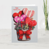 Cartes de la Saint-Valentin Fleurs Cœurs dans un P (Devant)