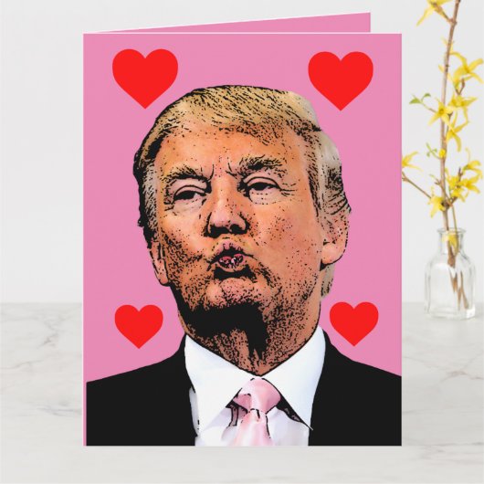 CARTES DE LA SAINT-VALENTIN GÉANTES DE DONALD TRUM (Fleur jaune)