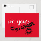 Cartes de la Saint-Valentin Je suis à vous, pas de (Devant / Derrière)