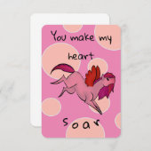 Cartes de la Saint Valentin Pegasus Rose Cute (Devant / Derrière)