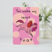 Cartes de la Saint Valentin Pegasus Rose Cute (Debout devant)