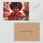 Cartes de la Saint-Valentin pour classe afro-améri (Devant / Derrière)