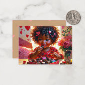 Cartes de la Saint-Valentin pour classe afro-améri (Devant/Arrière en situation)