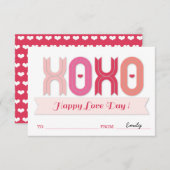 Cartes de la Saint-Valentin pour enfants de la cla (Devant / Derrière)