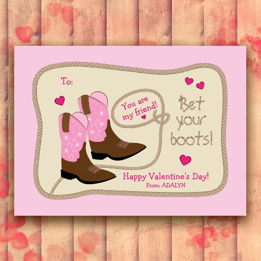Cartes de la Saint-Valentin pour la classe Bottes 