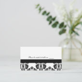 Cartes de la table Mariage damassé noir et blanc (Debout devant)
