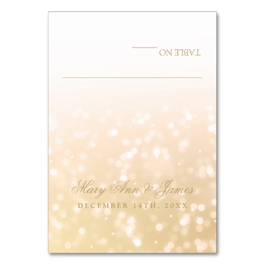 Cartes de la tente mariage Gold Bokeh Éclairages (Par défaut)