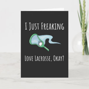 Cartes de Lacrosse Drôles Balle Bâton Sport Joueur