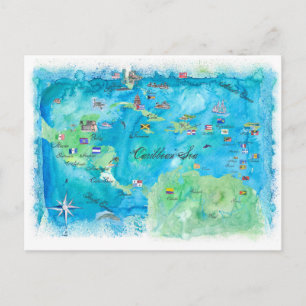 Cartes de l'affiche de voyage de croisières Caraïb