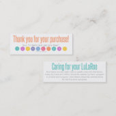 Cartes de lavage d'instructions et de Merci de (Devant / Derrière)