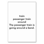 Cartes de lecture des trains de voyageurs pour adu (Dos)