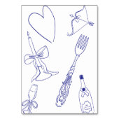 Cartes de lieu bleu Dolce do-it-yourself pliées (Dos)