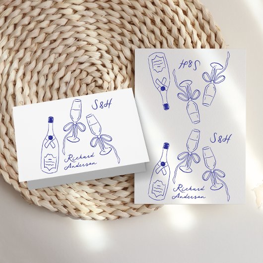 Cartes de lieu bleu Dolce do-it-yourself pliées