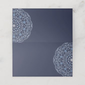 Cartes de lieu bleues Mandala Damask Blair (Extérieur déplié)