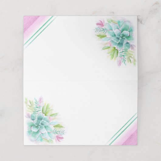 Cartes de lieu d'aquarelle succulentes (Extérieur déplié)
