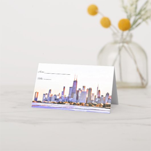 Cartes de lieu de Chicago Skyline (Devant)