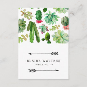 Cartes de lieu de mariage aux succulentes du déser