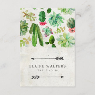 Cartes de lieu de mariage succulent désertique - P