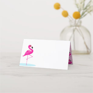 Cartes de lieu d'invité rose flamingo