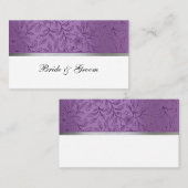 Cartes de lieu en métal mauve et argenté (Devant / Derrière)