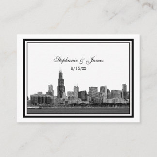 Cartes de lieu encadrées de Chicago Skyline Etched