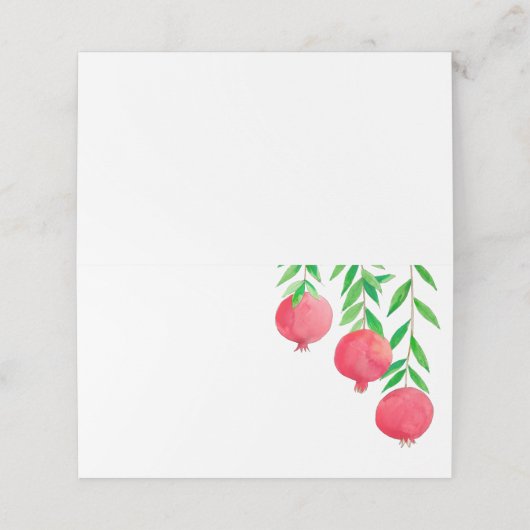 Cartes de lieu juives de grenade, carte de table (Extérieur déplié)