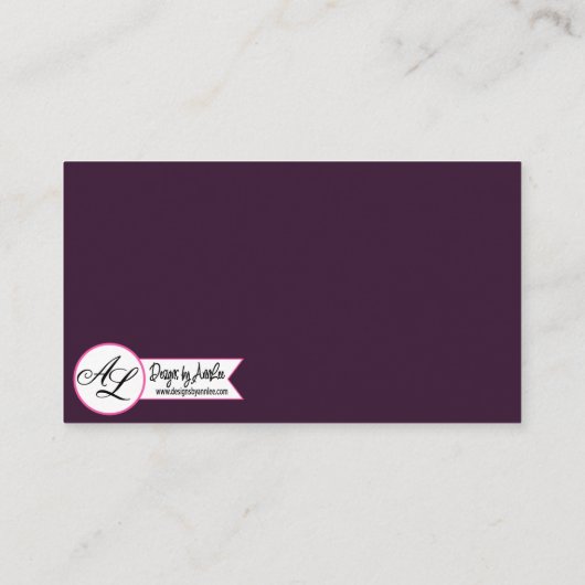 Cartes de lieu personnalisées Plum violet Rose Gol (Dos)