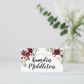 Cartes de lieu personnalisées Roses blanches Géomé (Debout devant)