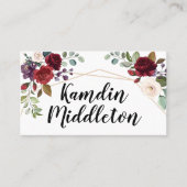 Cartes de lieu personnalisées Roses blanches Géomé (Devant)