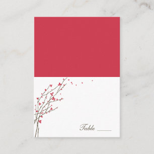 Cartes de lieu pliées de branches florissantes - C