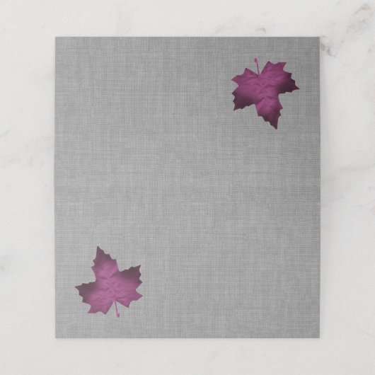 Cartes de lieu pliées de lin pourpre (Extérieur déplié)