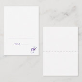 Cartes de lieu pliées de monogramme violet (Devant / Derrière)