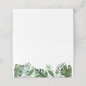 Cartes de lieu pliées en feuille de palme tropical (Extérieur déplié)