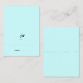 Cartes de lieu pliées Monogrammes Bleus (Devant / Derrière)