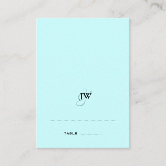 Cartes de lieu pliées Monogrammes Bleus (Devant)