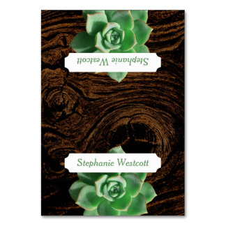Cartes de lieu Succulentes et Tentées en bois avec