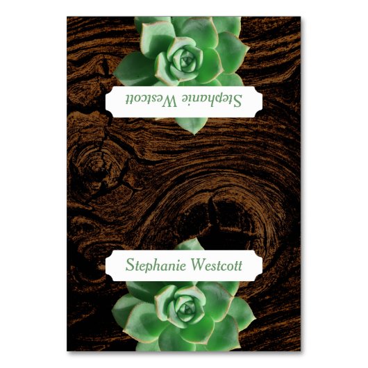 Cartes de lieu Succulentes et Tentées en bois avec (Par défaut)