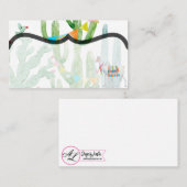 Cartes de lieu vierges Boho Llama Bohemian Cactus  (Devant / Derrière)