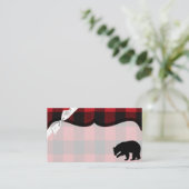 Cartes de lieu vierges Ours noir rouge plaqué (Debout devant)