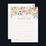Cartes de liste de Bucket Floral rose Gold Spring<br><div class="desc">Ces cartes roses de seau fleuri au printemps doré sont l'activité idéale pour une réception de mariage rustique ou une douche nuptiale. Le design présente une multitude de pivoines colorées et de feuillage vert, soigneusement groupés en bouquets de charme, inspirant la beauté naturelle. Modifier le libellé pour convenir à tout...</div>