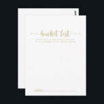 Cartes de liste de mariage à calligraphie dorée<br><div class="desc">Ces cartes de liste de mariage à calligraphie dorée sont l'activité parfaite pour une réception de mariage rustique ou une fête de douche de mariée. Le design simple et élégant présente une typographie classique et fantaisiste en or. Modifiez le texte pour l'adapter à tout événement de la vie. Le panneau...</div>