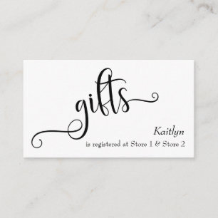 Cartes de liste de mariage avec typographie élégan