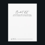Cartes de liste de Mariage de calligraphie Idylliq<br><div class="desc">Ces cartes de liste de mariage de calligraphie idyllique sont l'activité idéale pour une réception de mariage rustique ou une douche nuptiale. Le design sobre et élégant présente une typographie de script classique et sophistiquée en noir et blanc. Modifier le libellé pour convenir à tout événement de vie. Le panneau...</div>