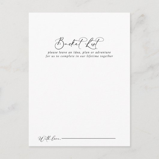 Cartes de liste de Mariage de calligraphie Idylliq (Devant)