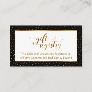 Cartes de liste de mariage en typographie dorée et