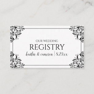 Cartes de liste de mariage - Nadine - Noir