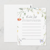 Cartes de liste de seaux floraux multicolores sauv (Devant / Derrière)